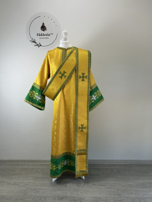 Embroidered deacon's vestment - Gabardine and brocadesticharion and orar