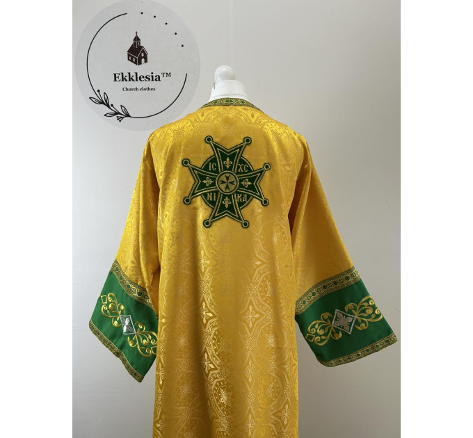 Embroidered deacon's vestment - Gabardine and brocadesticharion and orar