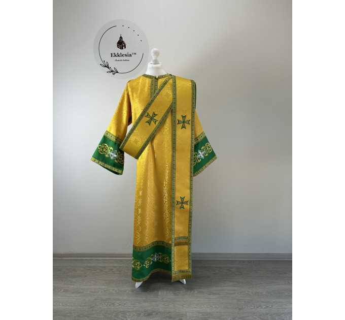 Embroidered deacon's vestment - Gabardine and brocadesticharion and orar