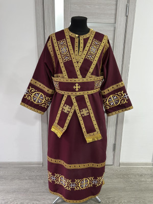 Embroidered subdeacon's vestment set - Liturgical stichar and single orar