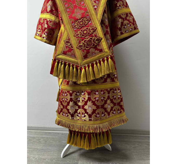 Bishop's Vestments in red brocade - Vestments for Bishop - Archbishop vestments