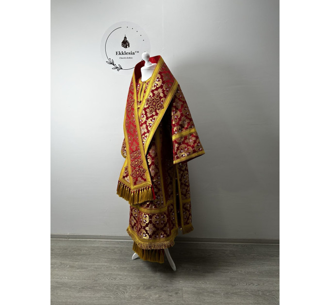 Bishop's Vestments in red brocade - Vestments for Bishop - Archbishop vestments