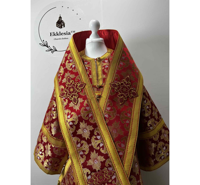 Bishop's Vestments in red brocade - Vestments for Bishop - Archbishop vestments