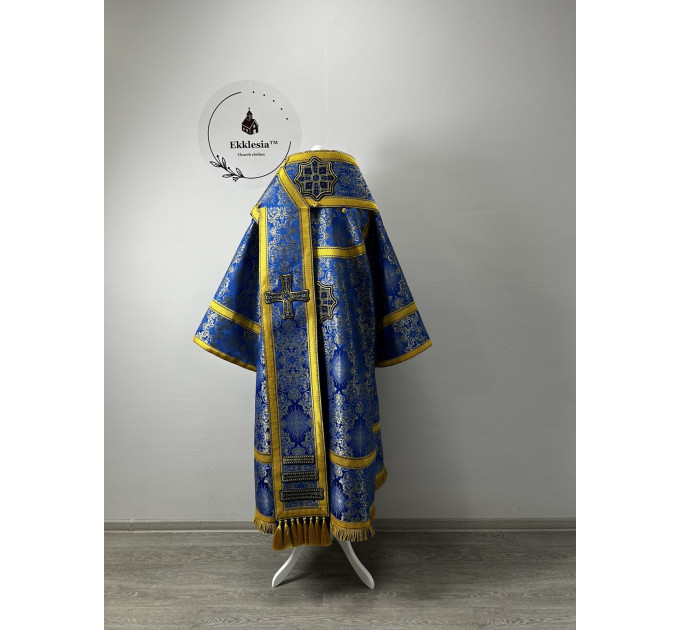 Blue Bishop's Vestments - Vestment set for Bishop - Archbishop's set