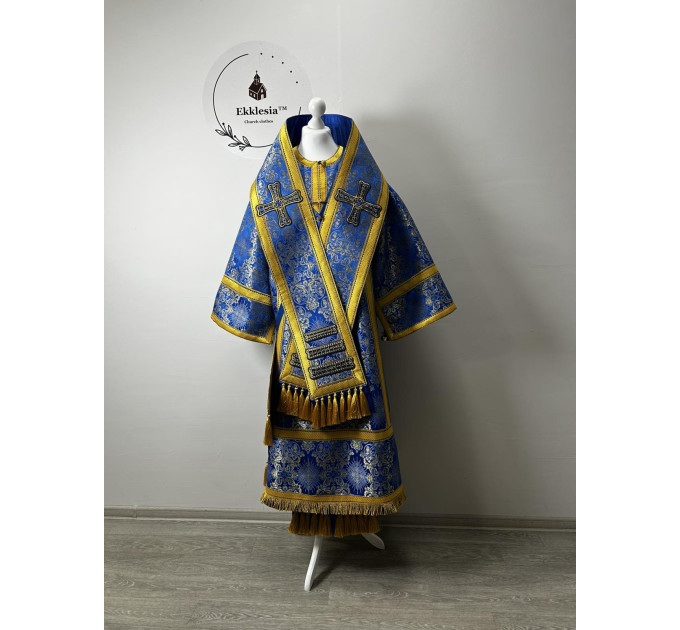 Blue Bishop's Vestments - Vestment set for Bishop - Archbishop's set