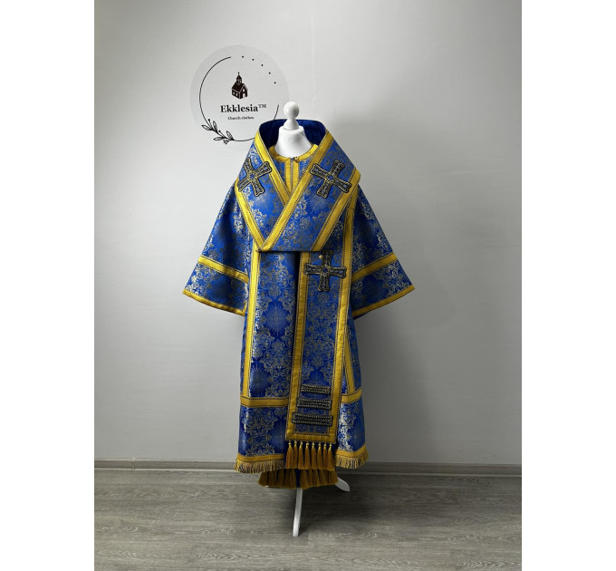 Blue Bishop's Vestments - Vestment set for Bishop - Archbishop's set