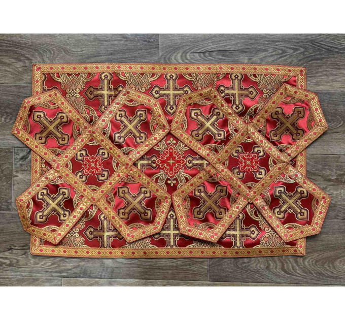 In stock! Orthodox Chalice Covers in greek brocade - Aer and chalice veil set