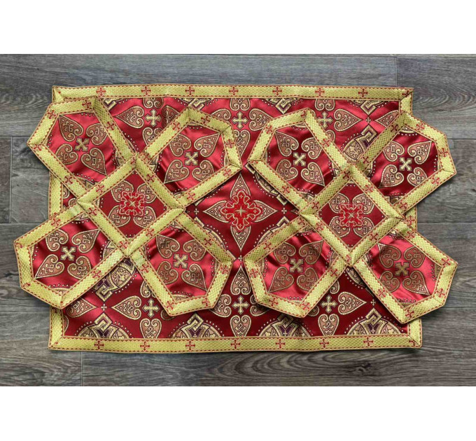 In stock! Orthodox Chalice Covers in greek brocade - Aer and chalice veil set