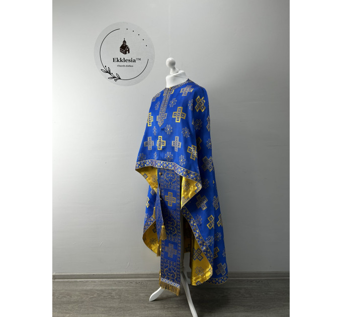 Liturgical blue vestment - Priest vestment - Church clothes for priests
