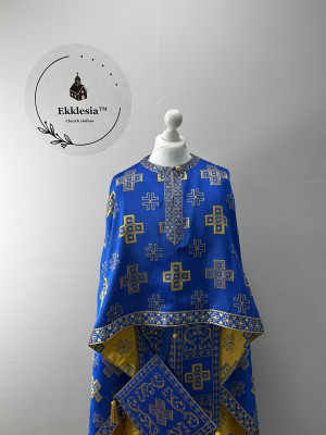 Liturgical blue vestment - Priest vestment - Church clothes for priests