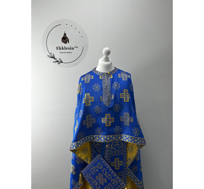 Liturgical blue vestment - Priest vestment - Church clothes for priests