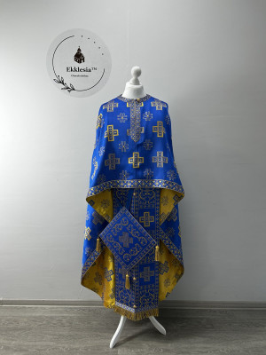 Liturgical blue vestment - Priest vestment - Church clothes for priests