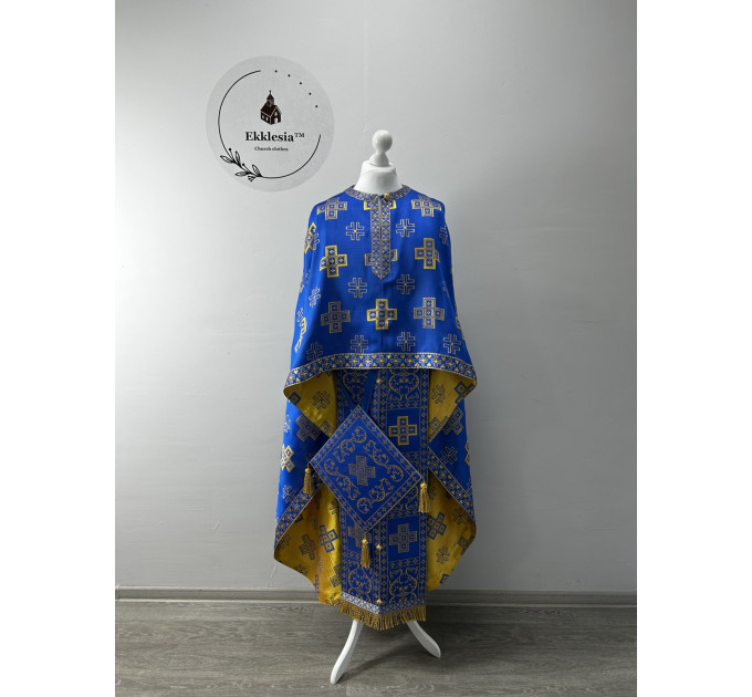 Liturgical blue vestment - Priest vestment - Church clothes for priests