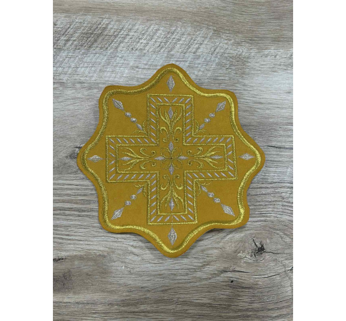 Set of crosses for Bishops vestment set - Embroidered patch crosses set