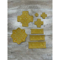 Set of crosses for Bishops vestment set - Embroidered patch crosses set