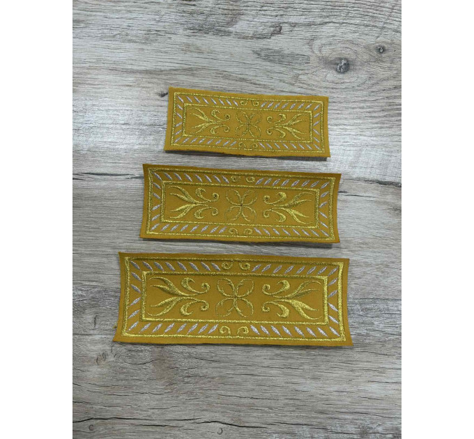 Set of crosses for Bishops vestment set - Embroidered patch crosses set