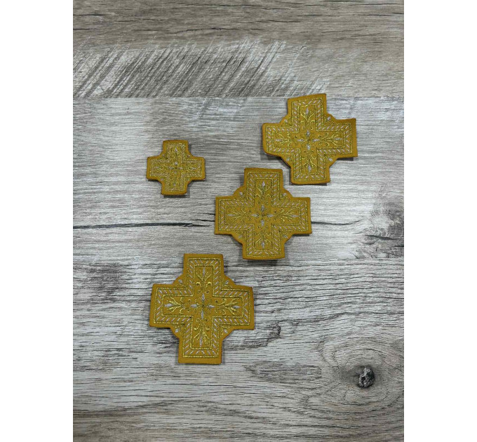 Set of crosses for Bishops vestment set - Embroidered patch crosses set