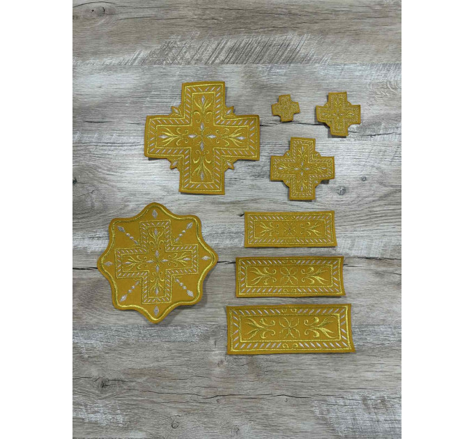 Set of crosses for Bishops vestment set - Embroidered patch crosses set