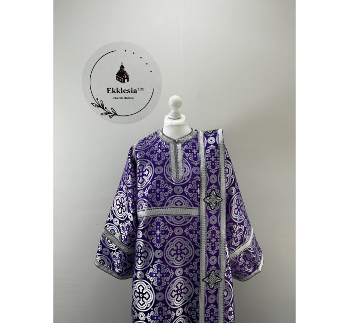 Vestment for deacon for Lent - Liturgical vestment set - Stichar, orar, cuffs