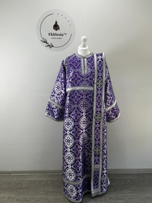 Vestment for deacon for Lent - Liturgical vestment set - Stichar, orar, cuffs