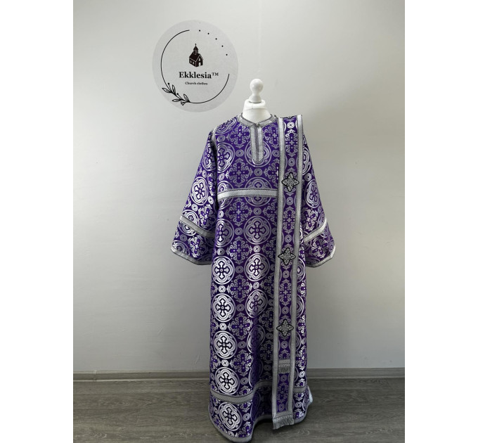 Vestment for deacon for Lent - Liturgical vestment set - Stichar, orar, cuffs