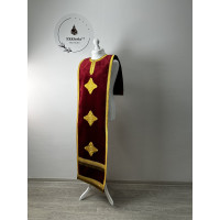 Coptic style epitrachil in velvet - Coptic Stole - Coptic epitrachelion