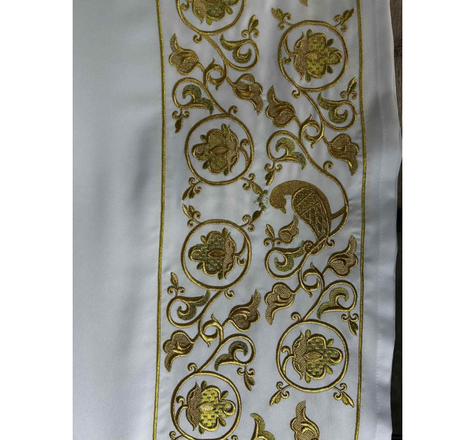 Embroidered Stikhar in gabardine - podriznik - Priest stikhar - Altar vestment