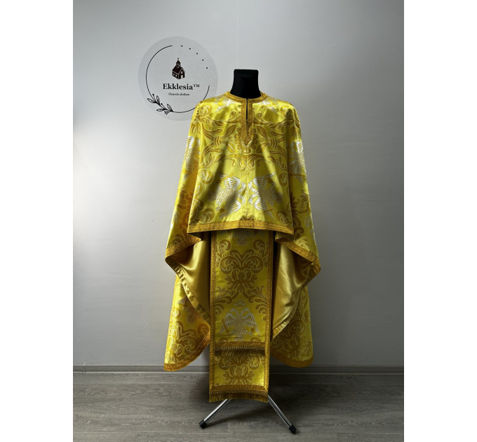 Exclusive liturgical vestment in Greek style - Greek brocade priest vestmet set