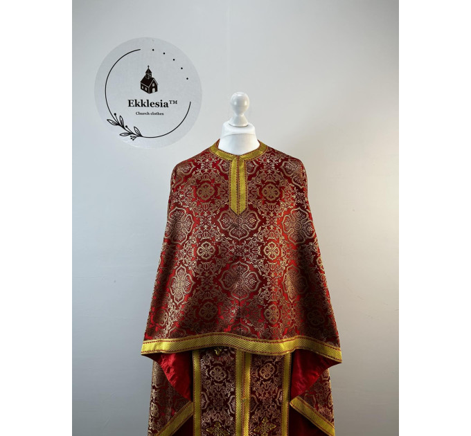 Liturgical priest vestment set - Orthodox vestment - Greek style phelonion