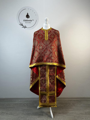 Liturgical priest vestment set - Orthodox vestment - Greek style phelonion