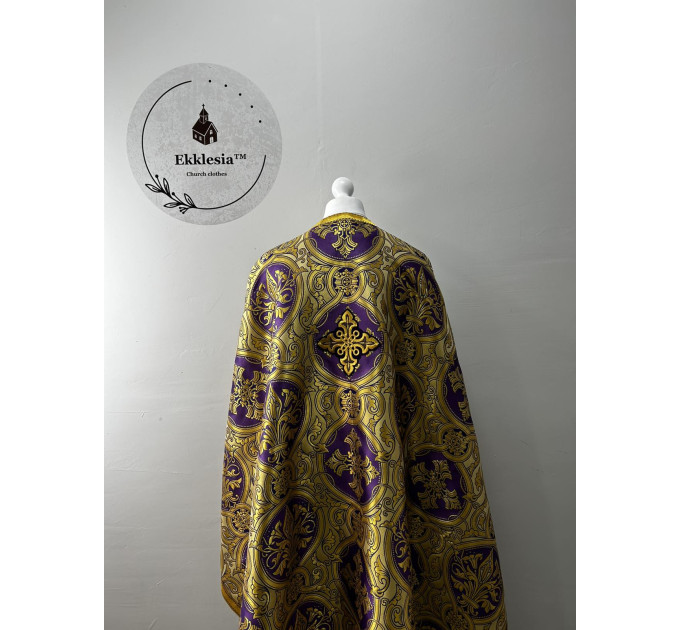 Exclusive priest vestment for Lent - Liturgical priest vestment in Greek style