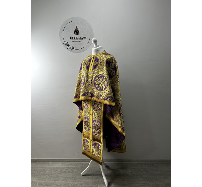 Exclusive priest vestment for Lent - Liturgical priest vestment in Greek style