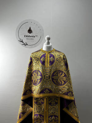 Exclusive priest vestment for Lent - Liturgical priest vestment in Greek style
