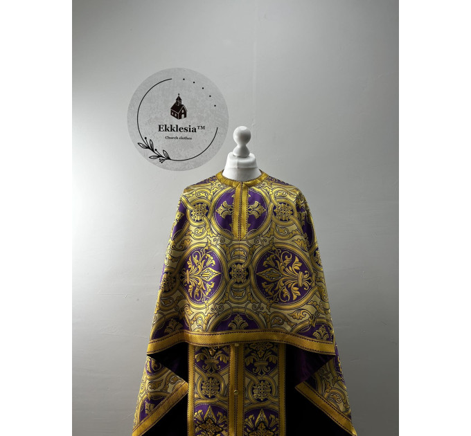 Exclusive priest vestment for Lent - Liturgical priest vestment in Greek style