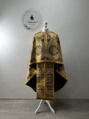 Exclusive priest vestment for Lent - Liturgical priest vestment in Greek style