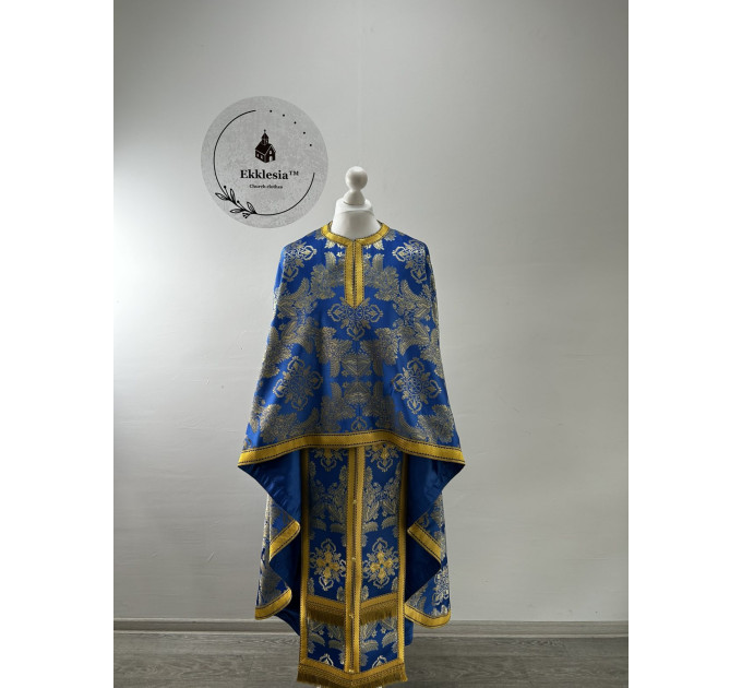 Greek vestments set in brocade with Theotokos icon - Orthodox priest v