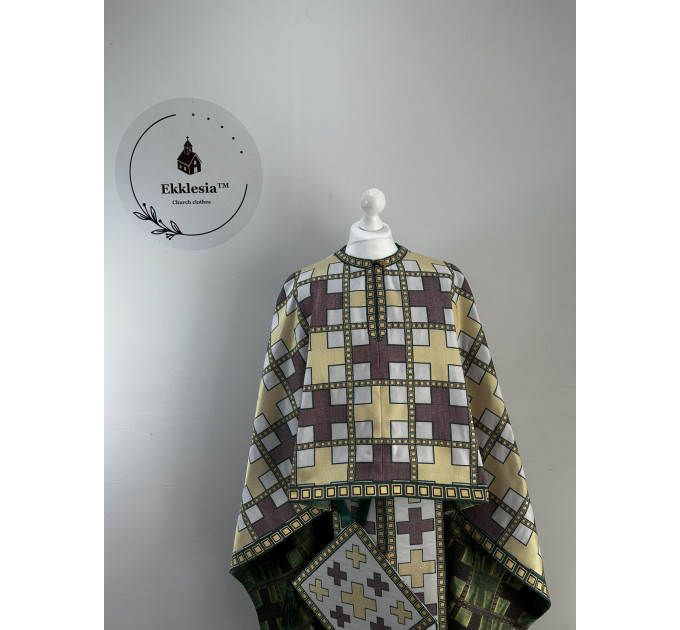 Liturgical vestment in Greek style - Greek brocade priest vestmet set - Phelon