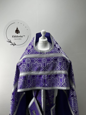 Slavic-style priest vestment for Lent - Orthodox set - Church brocade phelon