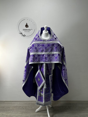 Slavic-style priest vestment for Lent - Orthodox set - Church brocade phelon
