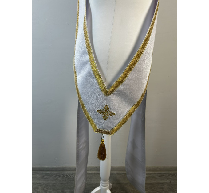 Double orar in silk fabric- Simple orar for deacon - Greek or Slavic style orar