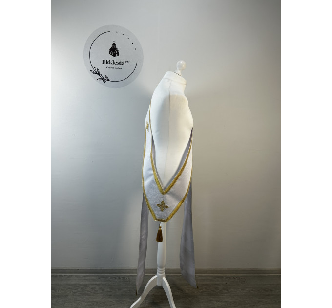 Double orar in silk fabric- Simple orar for deacon - Greek or Slavic style orar