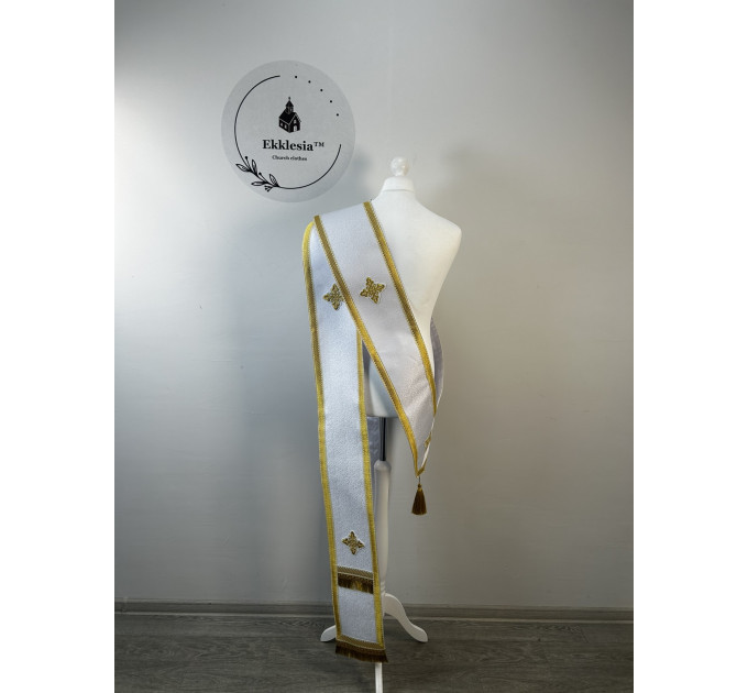 Double orar in silk fabric- Simple orar for deacon - Greek or Slavic style orar