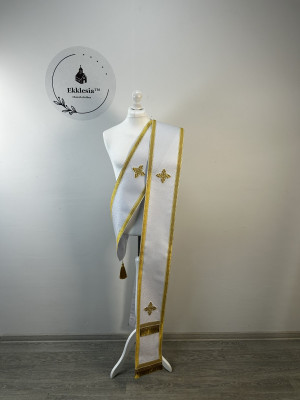 Double orar in silk fabric- Simple orar for deacon - Greek or Slavic style orar