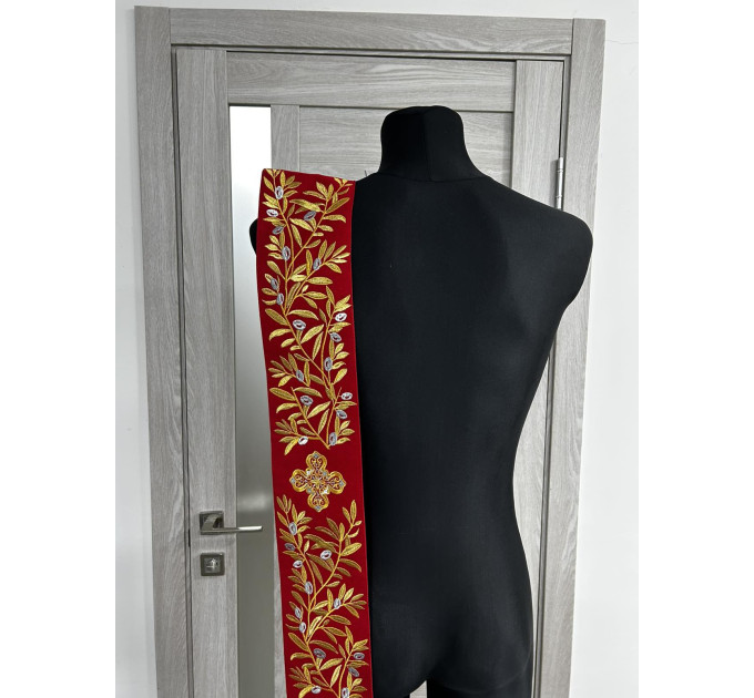 Embroidered double orar in Slavic style - Protodeacon's orarion - Orthodox orar