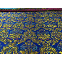 Greek Blue Brocade - Church Brocade - Liturgical Brocade - Priest Brocade
