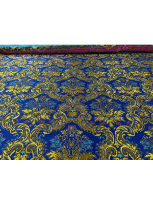 Greek Blue Brocade - Church Brocade - Liturgical Brocade - Priest Brocade