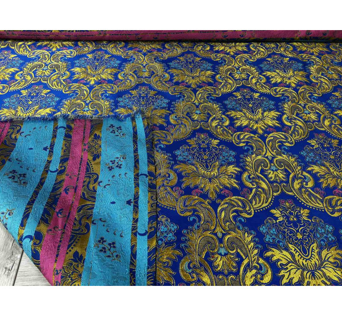 Greek Blue Brocade - Church Brocade - Liturgical Brocade - Priest Brocade