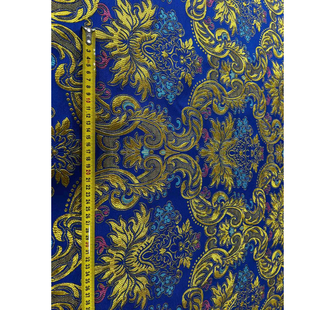 Greek Blue Brocade - Church Brocade - Liturgical Brocade - Priest Brocade