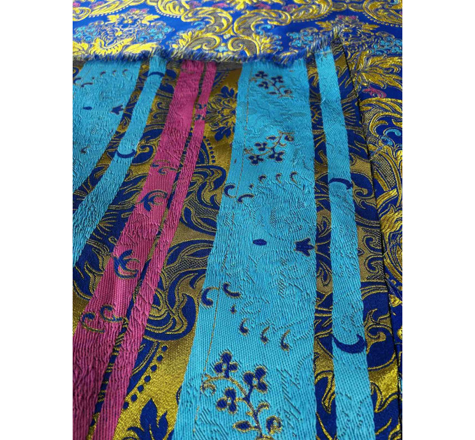 Greek Blue Brocade - Church Brocade - Liturgical Brocade - Priest Brocade