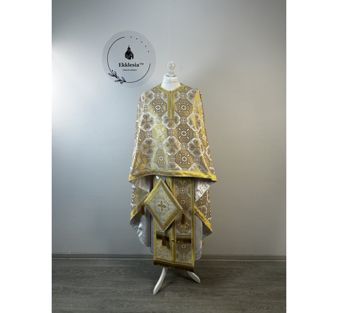 Priest Greek style vestment - Orthodox vestment set - Liturgical phelon